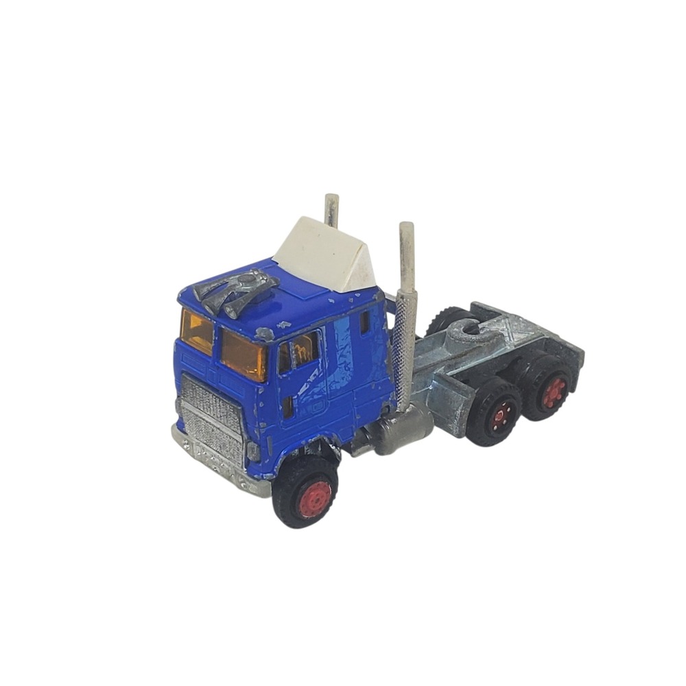 1980s Vintage Majorette Blue Semi Truck Cab Diecast Toy Made in France 1/87